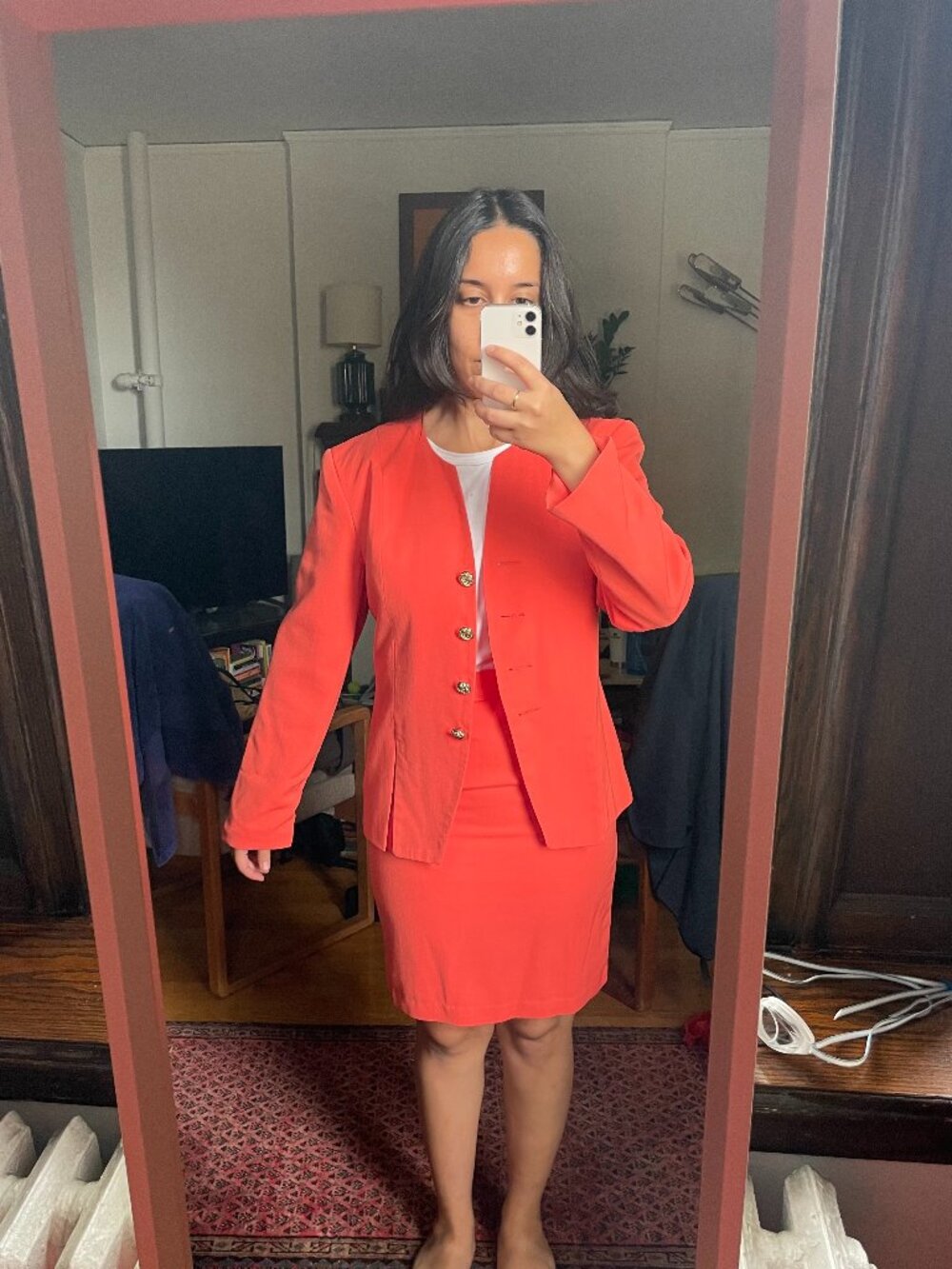 Vintage Orange Skirt Suit- Made in Canada